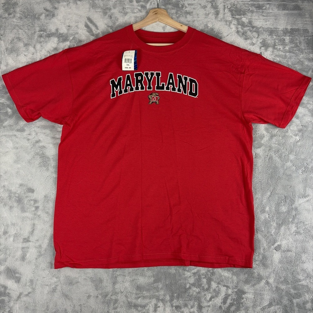 Maryland Terrapins Red 2XL Shirt NCAA Fan Apparel J. America NWT